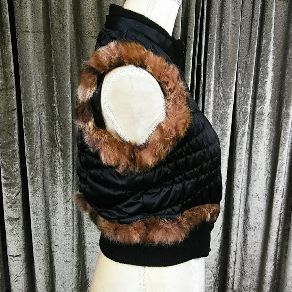 Papaya Rabbit Fur Vest - Picture 7 of 10